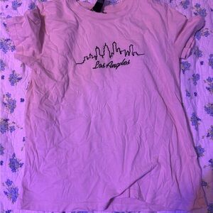 Pink Los Angeles Skyline T-Shirt